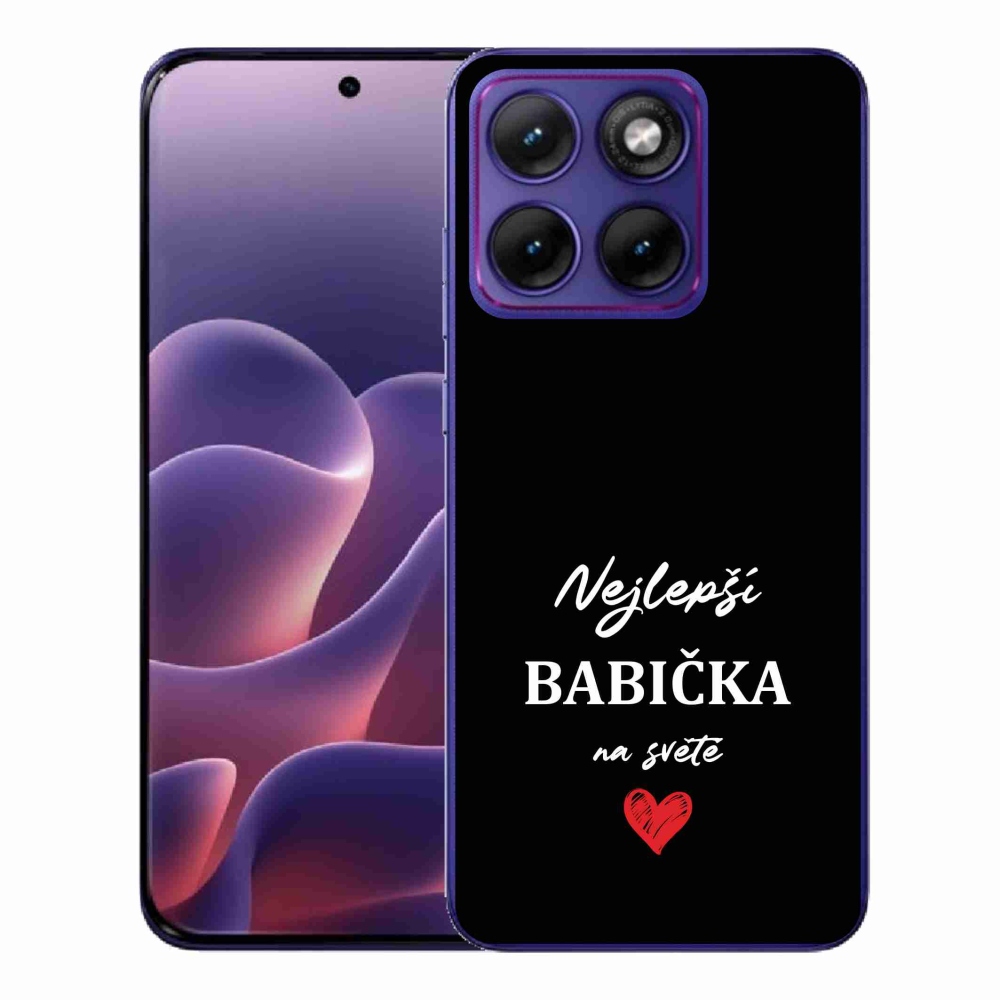 Gélový kryt mmCase na Motorola Edge 70 Fusion - najlepšia babička 1 čierne pozadie