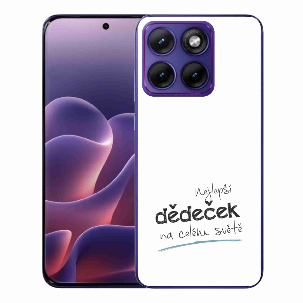Gélový kryt mmCase na Motorola Edge 70 Fusion - najlepší dedko 3 biele pozadie