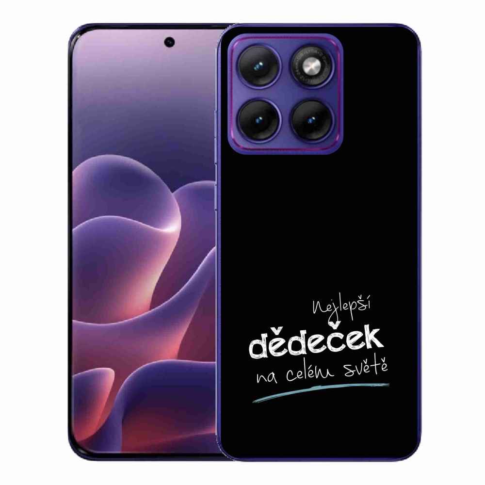 Gélový kryt mmCase na Motorola Edge 70 Fusion - najlepší dedko 3 čierne pozadie