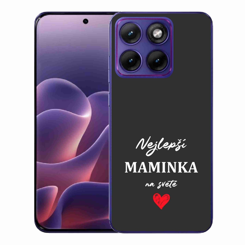 Gélový kryt mmCase na Motorola Edge 70 Fusion - najlepšia mamička 1 čierne pozadie