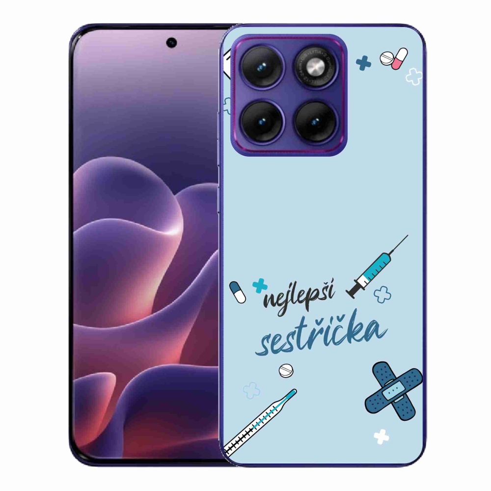 Gélový kryt mmCase na Motorola Edge 70 Fusion - najlepšia sestrička modré pozadie