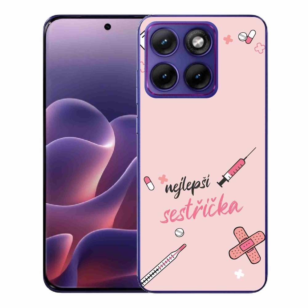 Gélový kryt mmCase na Motorola Edge 70 Fusion - najlepšia sestrička ružové pozadie