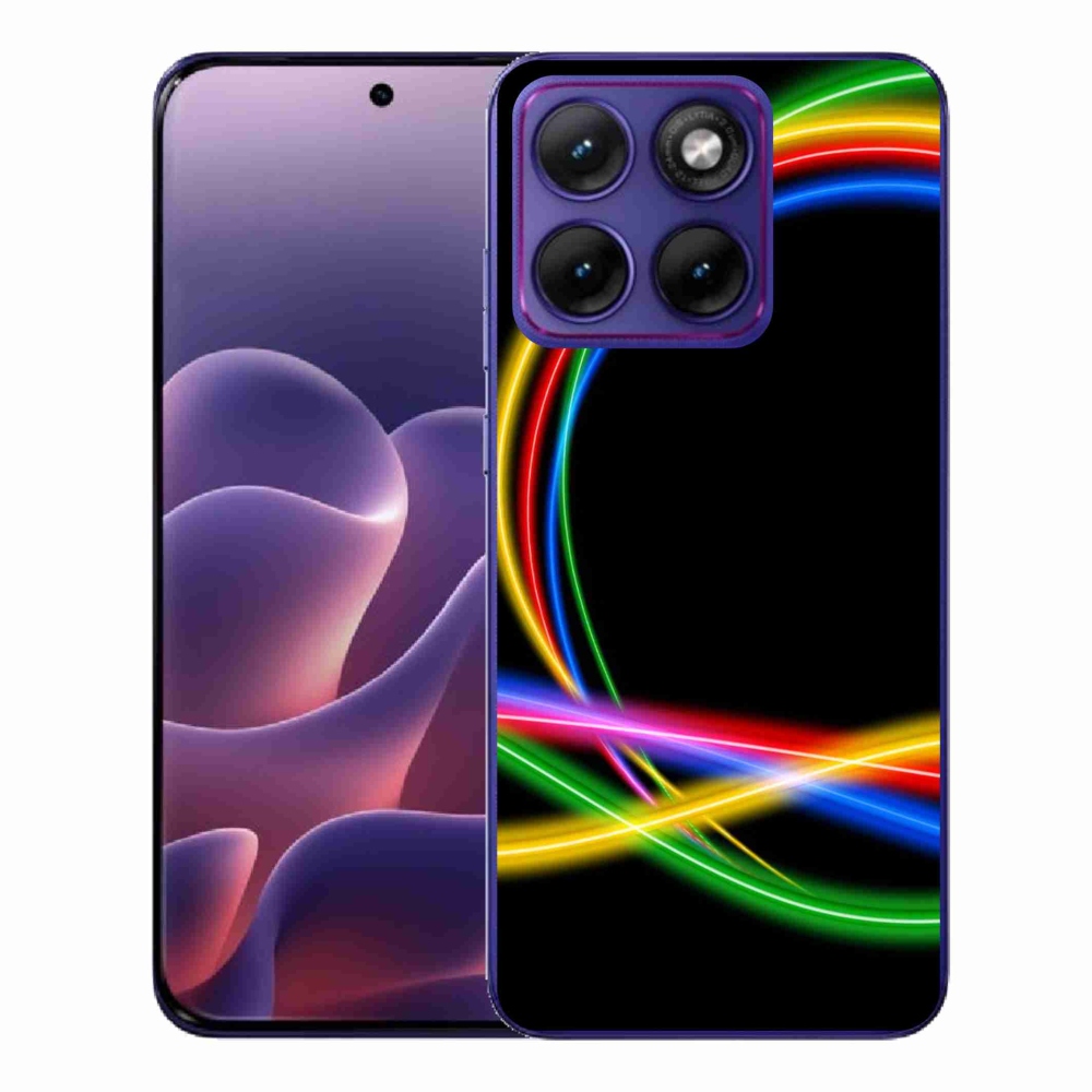 Gélový kryt mmCase na Motorola Edge 70 Fusion - neónové kruhy
