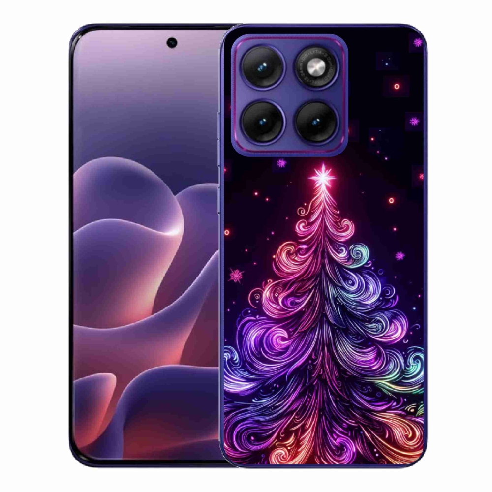 Gélový kryt mmCase na Motorola Edge 70 Fusion - neónový vianočný stromček 1