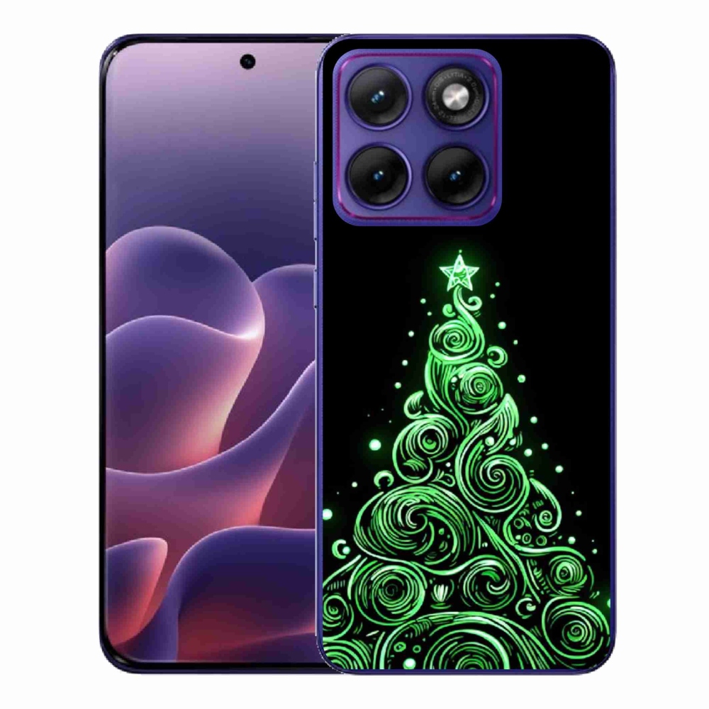 Gélový kryt mmCase na Motorola Edge 70 Fusion - neónový vianočný stromček 3