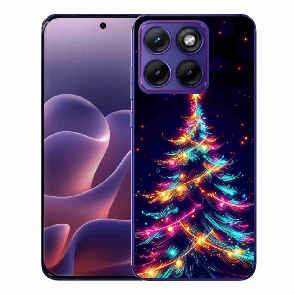 Gélový kryt mmCase na Motorola Edge 70 Fusion - neónový vianočný stromček