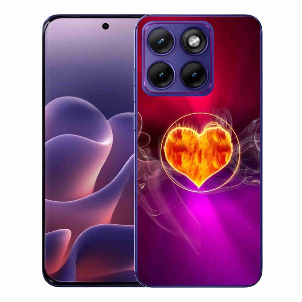 Gélový kryt mmCase na Motorola Edge 70 Fusion - ohnivé srdce