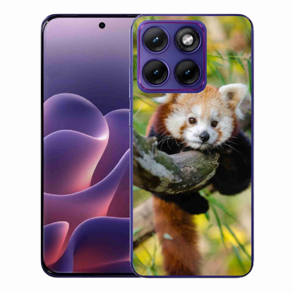 Gélový kryt mmCase na Motorola Edge 70 Fusion - panda červená