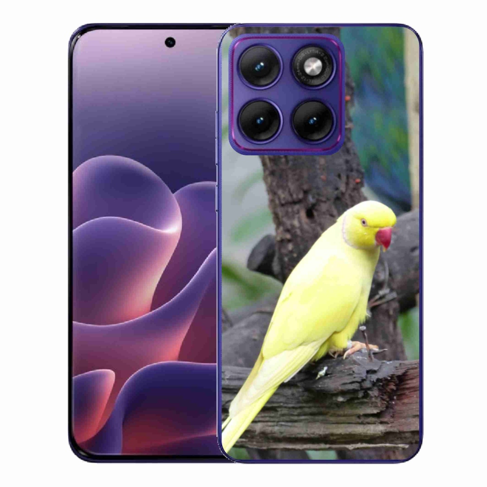 Gélový kryt mmCase na Motorola Edge 70 Fusion - papagáj alexander žltý