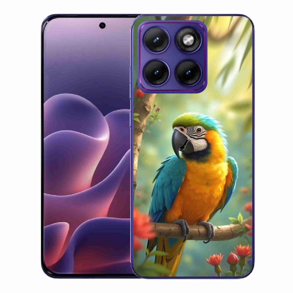 Gélový kryt mmCase na Motorola Edge 70 Fusion - papagáj ara modrožltá