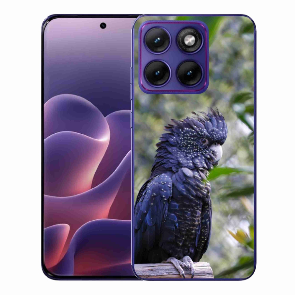 Gélový kryt mmCase na Motorola Edge 70 Fusion - papagáj kakadu čierny