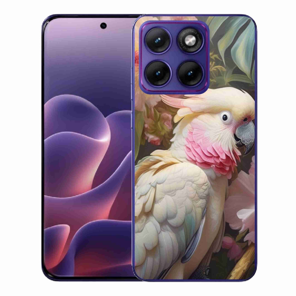 Gélový kryt mmCase na Motorola Edge 70 Fusion - papagáj kakadu ružový 2