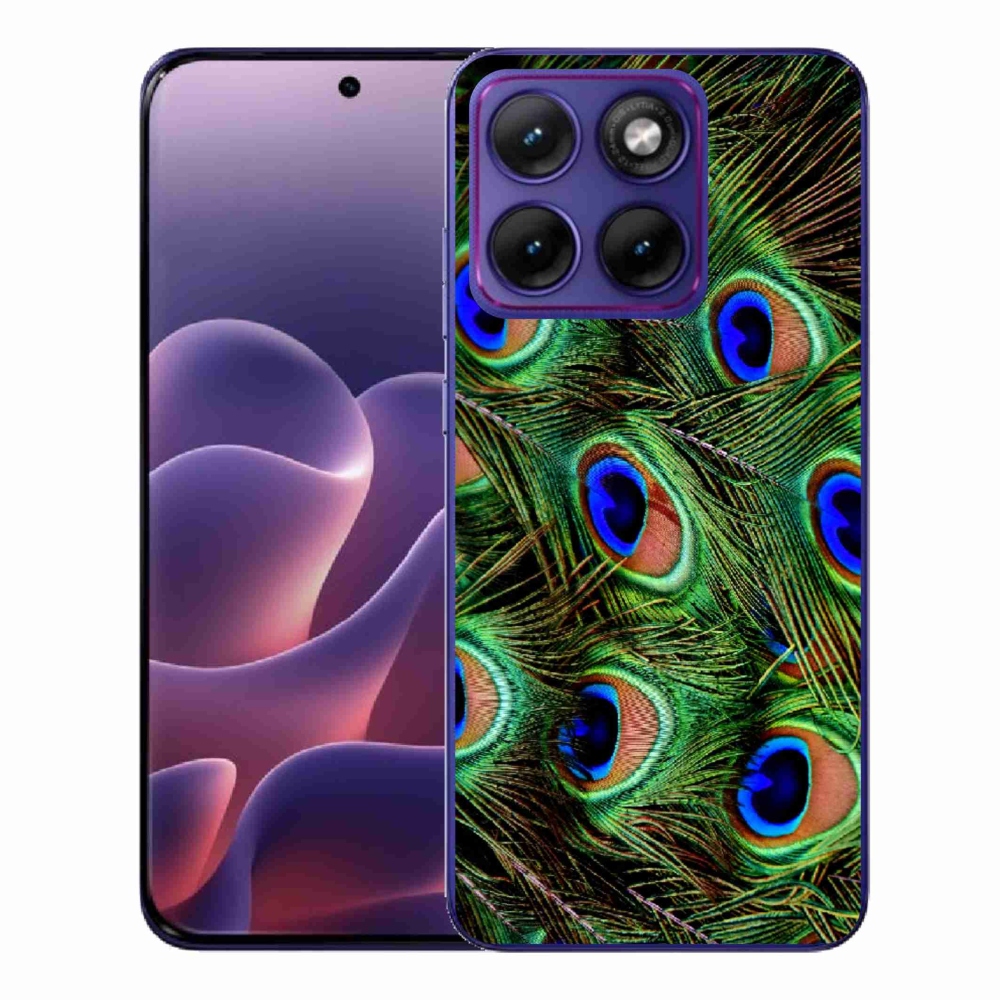 Gélový kryt mmCase na Motorola Edge 70 Fusion - pávie perie