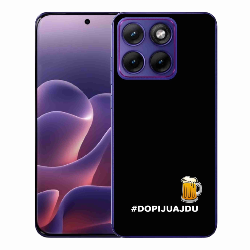 Gélový kryt mmCase na Motorola Edge 70 Fusion - pivný motív 1 čierne pozadie