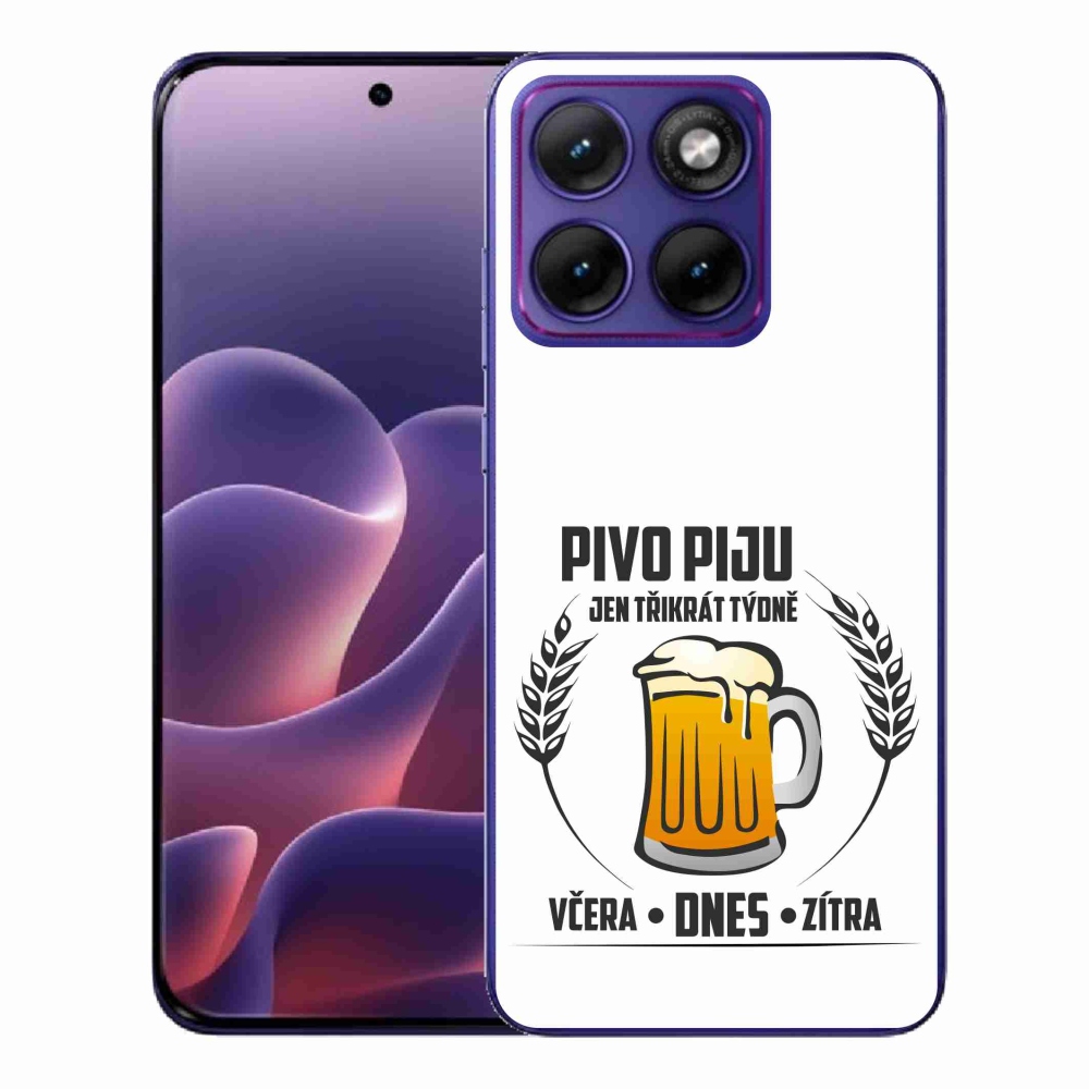 Gélový kryt mmCase na Motorola Edge 70 Fusion - pivný motív biele pozadie