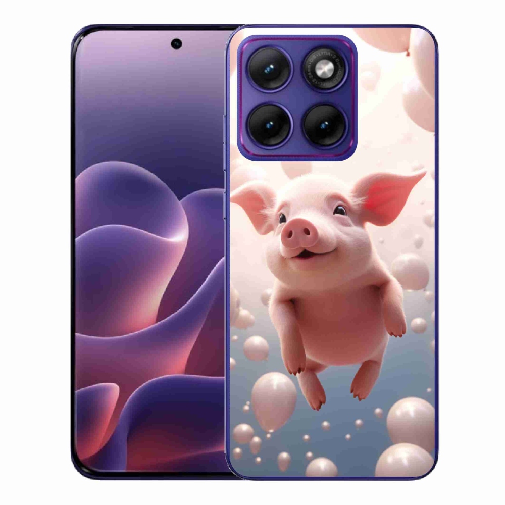 Gélový kryt mmCase na Motorola Edge 70 Fusion - prasiatko s balónikmi
