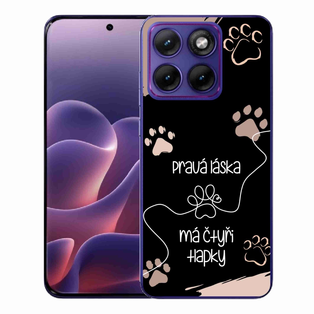 Gélový kryt mmCase na Motorola Edge 70 Fusion - psí motív 1 čierne pozadie