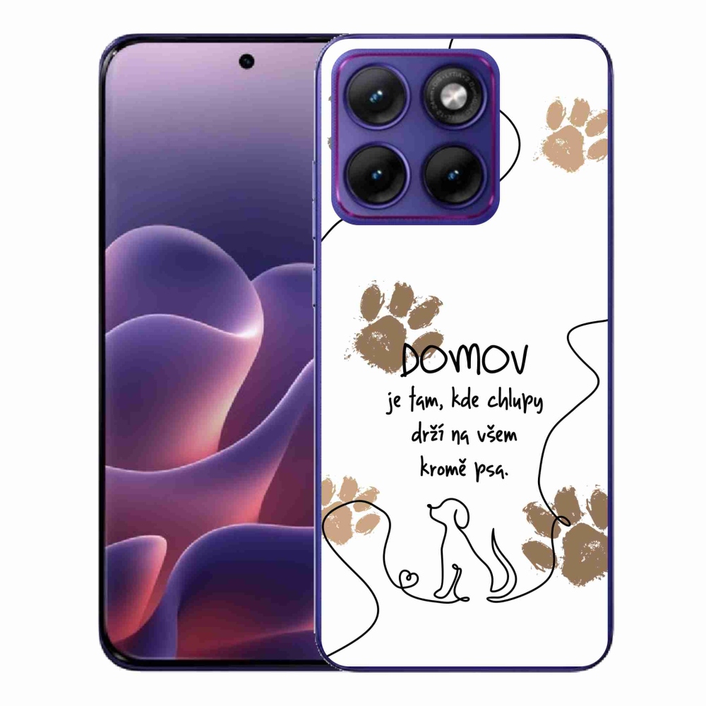 Gélový kryt mmCase na Motorola Edge 70 Fusion - psí motív biele pozadie