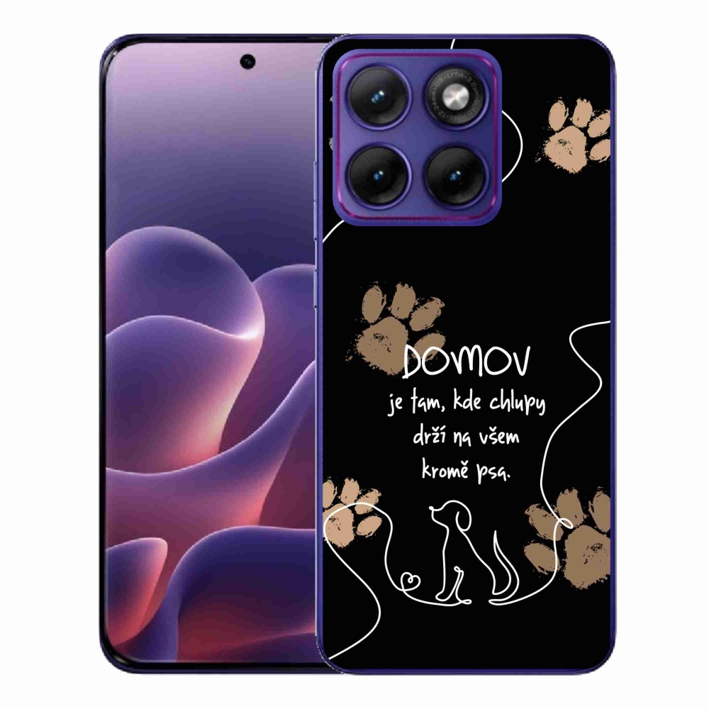 Gélový kryt mmCase na Motorola Edge 70 Fusion - psí motív čierne pozadie