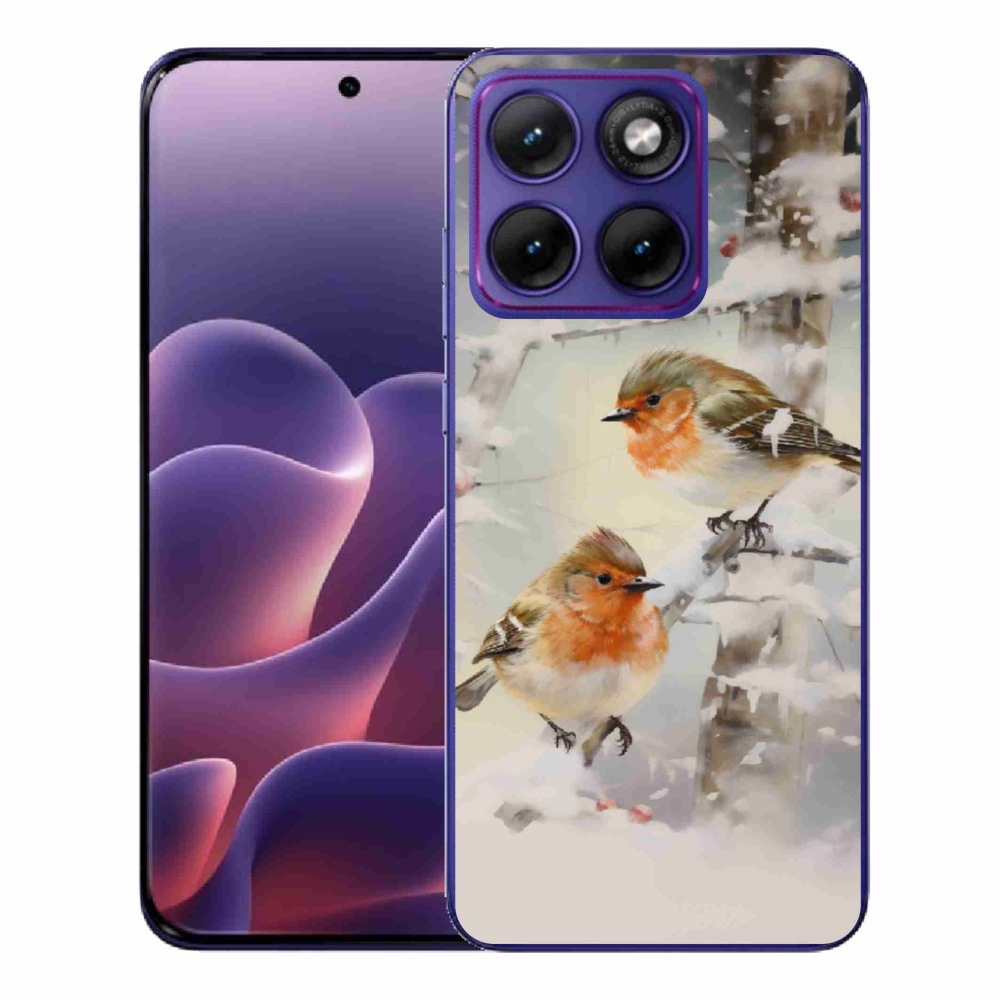 Gélový kryt mmCase na Motorola Edge 70 Fusion - vtáčiky v zime