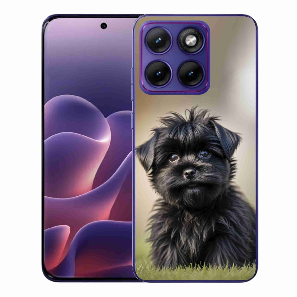 Gélový kryt mmCase na Motorola Edge 70 Fusion - roztomilý čierny psík