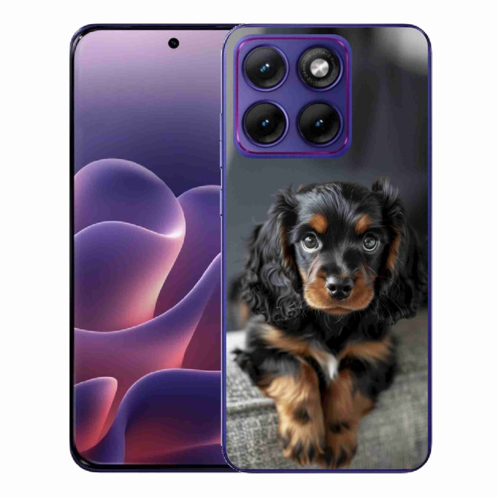 Gélový kryt mmCase na Motorola Edge 70 Fusion - roztomilý dlhosrstý jazvečík