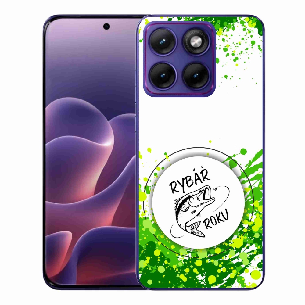 Gélový kryt mmCase na Motorola Edge 70 Fusion - rybár roku biele pozadie