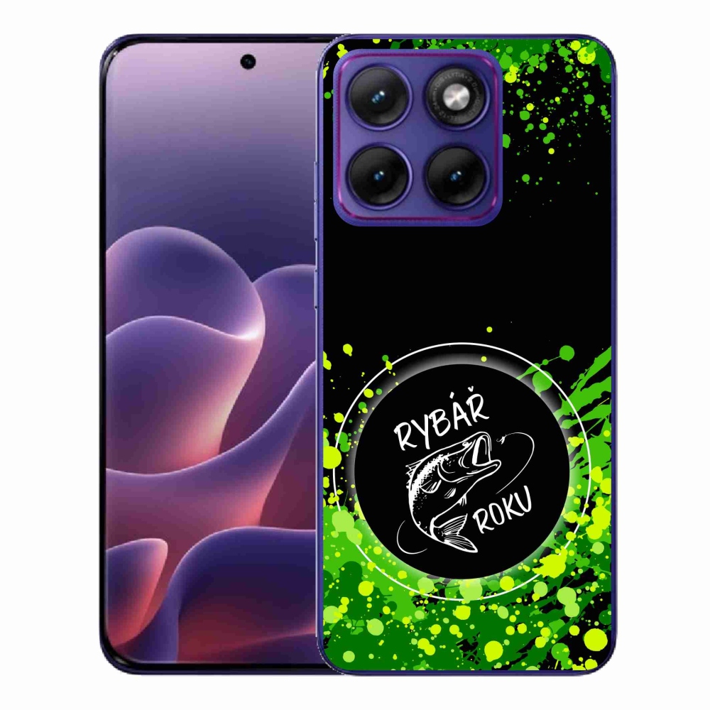 Gélový kryt mmCase na Motorola Edge 70 Fusion - rybár roku čierne pozadie