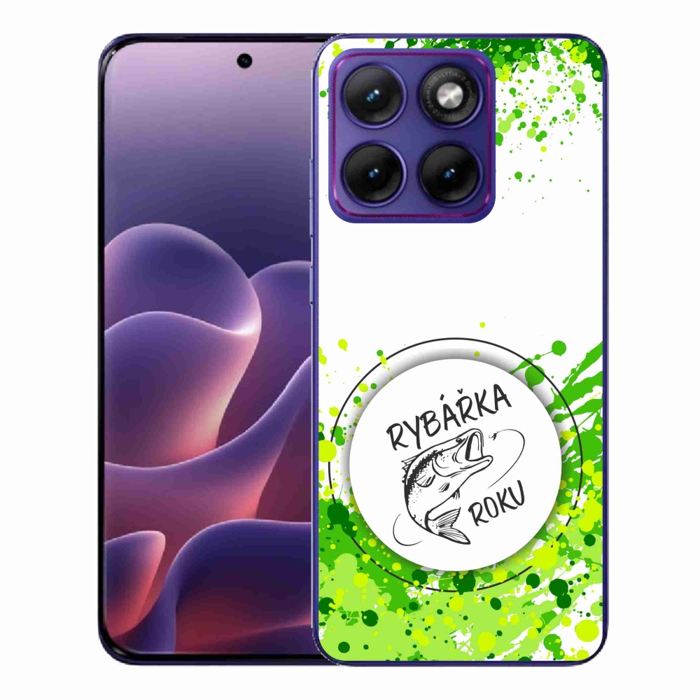 Gélový kryt mmCase na Motorola Edge 70 Fusion - rybárka roku biele pozadie