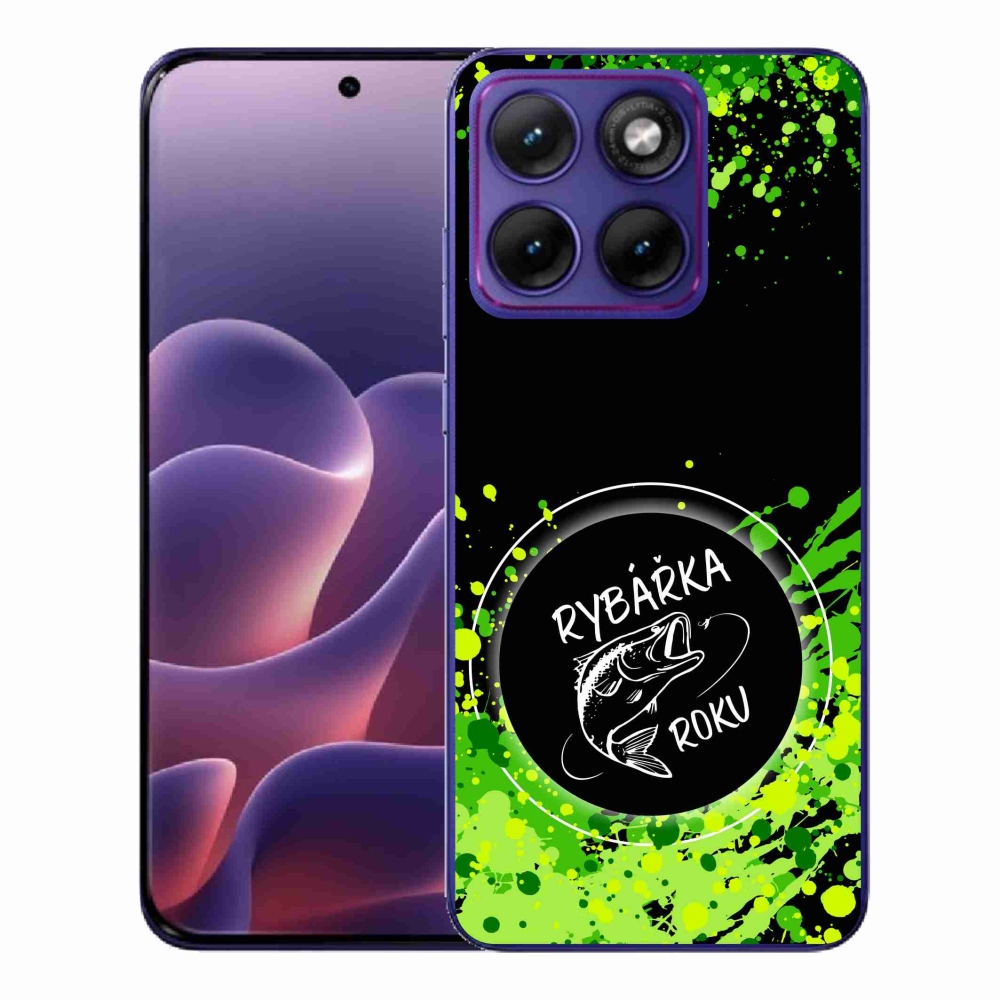 Gélový kryt mmCase na Motorola Edge 70 Fusion - rybárka roku čierne pozadie