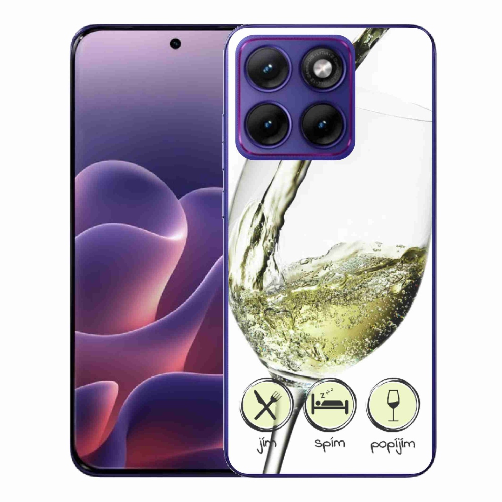 Gélový kryt mmCase na Motorola Edge 70 Fusion - pohár vína bielej