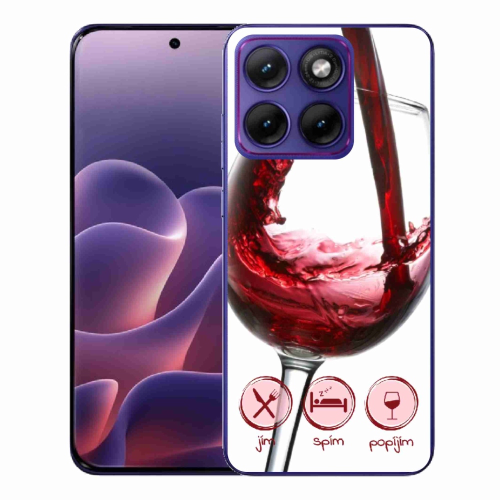 Gélový kryt mmCase na Motorola Edge 70 Fusion - pohár vína červené