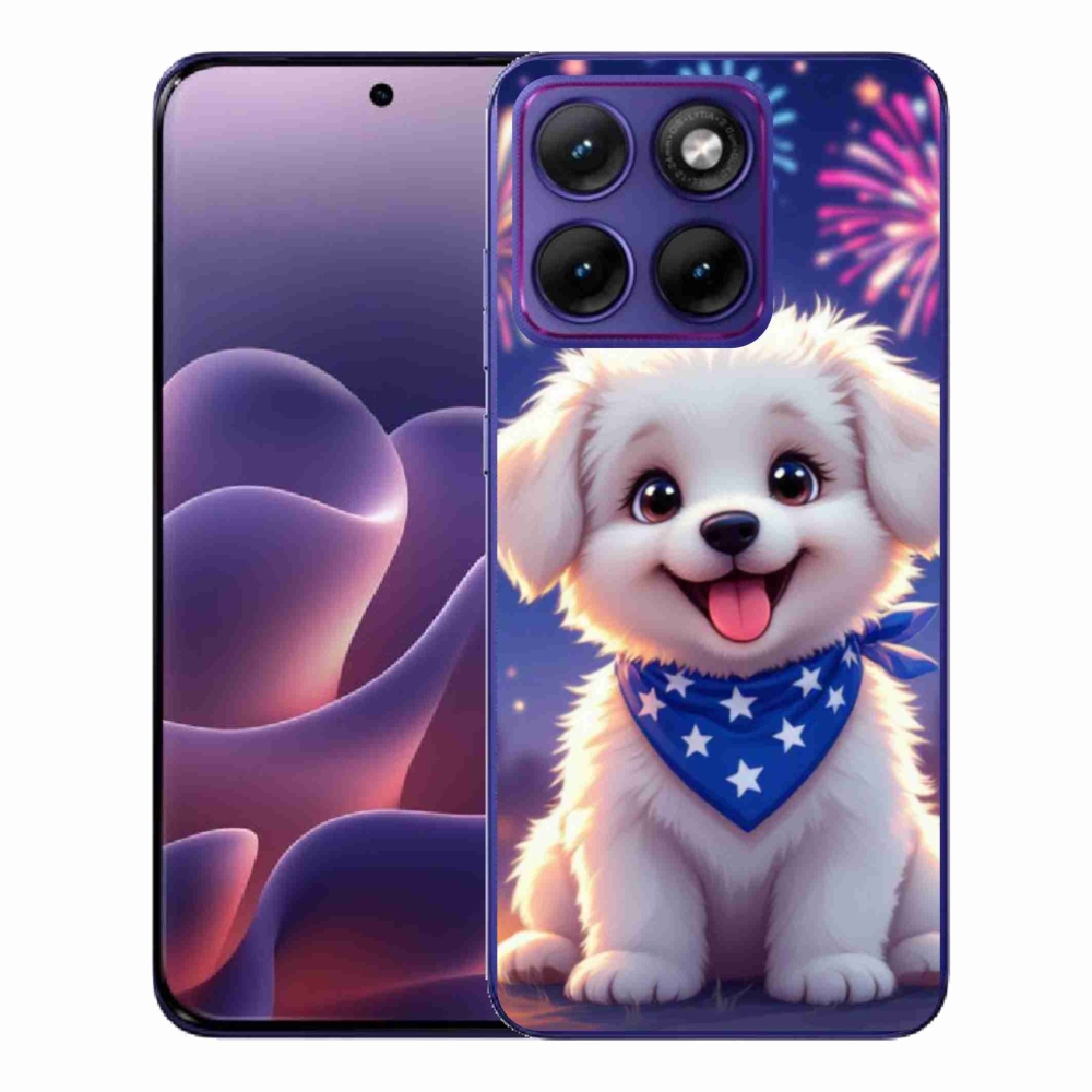 Gélový kryt mmCase na Motorola Edge 70 Fusion - slávnostné šteňa