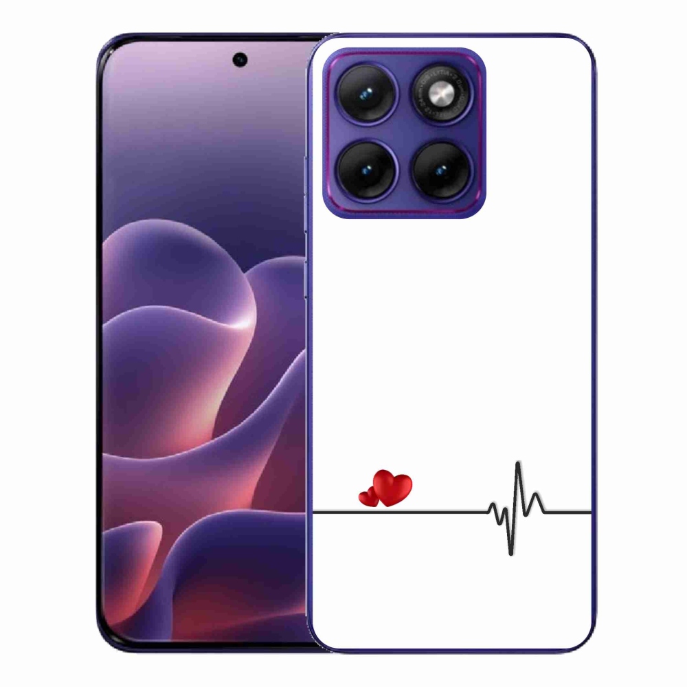 Gélový kryt mmCase na Motorola Edge 70 Fusion - srdce a tep biele pozadie