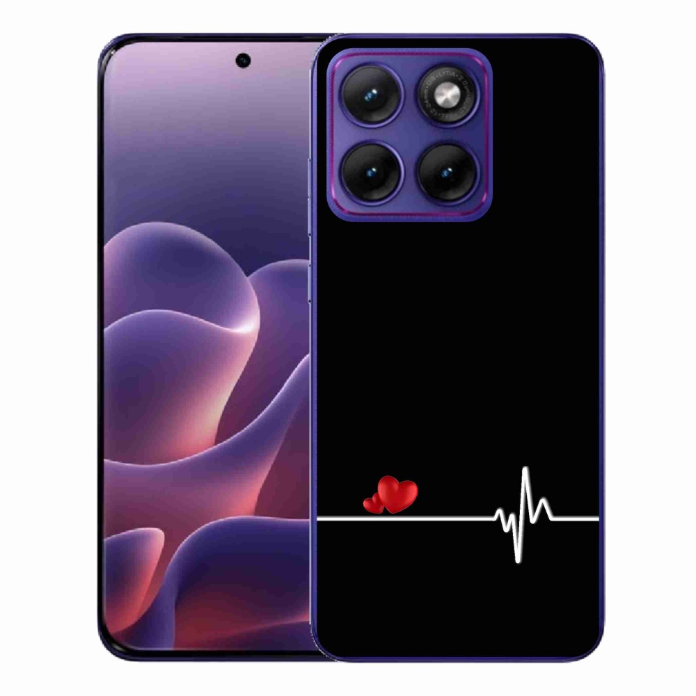 Gélový kryt mmCase na Motorola Edge 70 Fusion - srdce a tep čierne pozadie