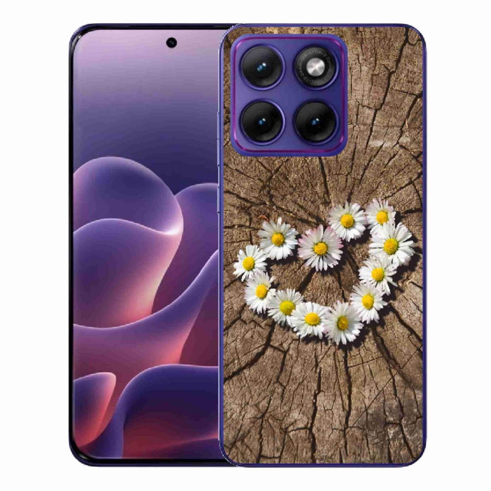 Gélový kryt mmCase na Motorola Edge 70 Fusion - srdce z margaréty