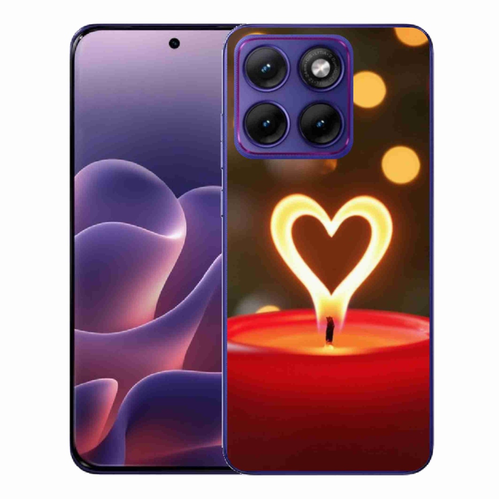 Gélový kryt mmCase na Motorola Edge 70 Fusion - srdce z plameňa