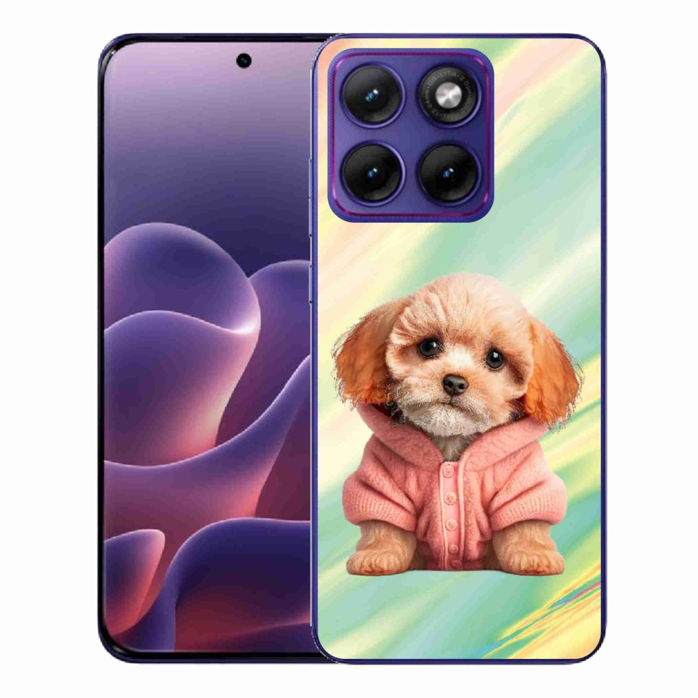 Gélový kryt mmCase na Motorola Edge 70 Fusion - šteňa vo svetri