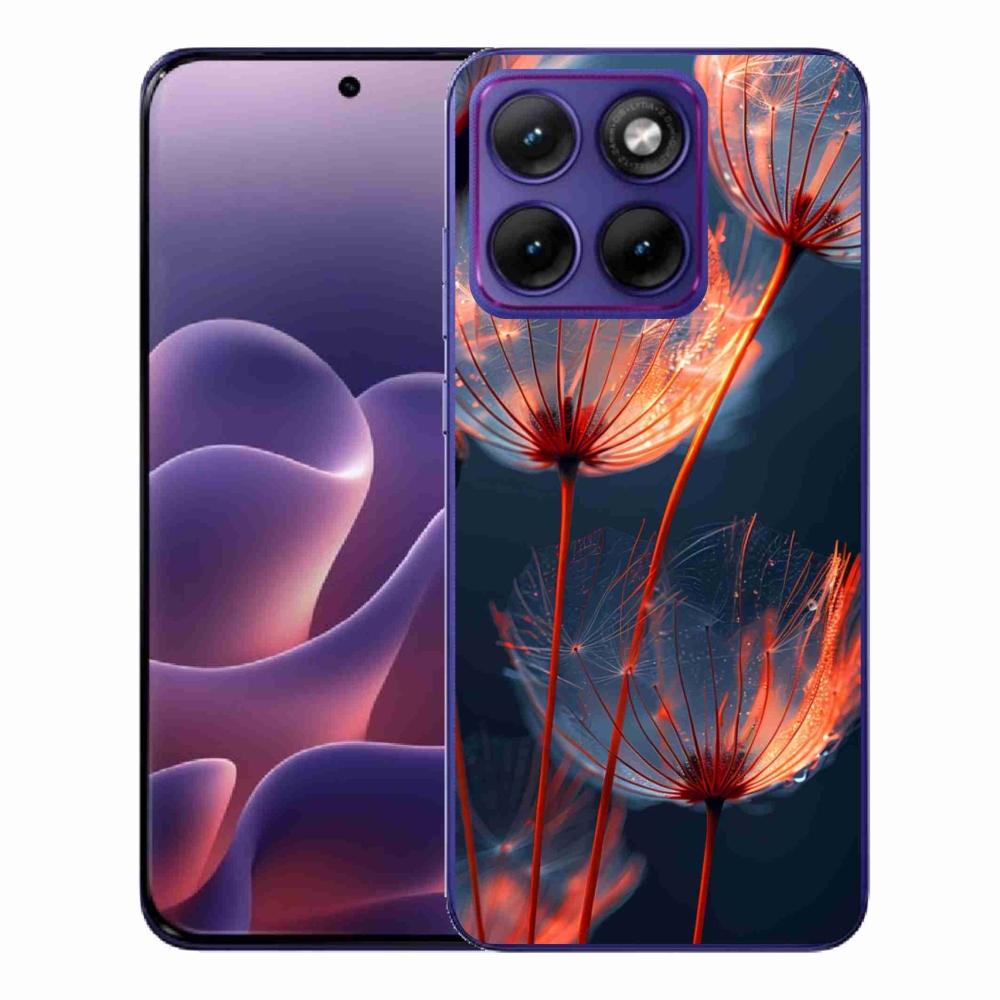 Gélový kryt mmCase na Motorola Edge 70 Fusion - svetielkujúce páperie