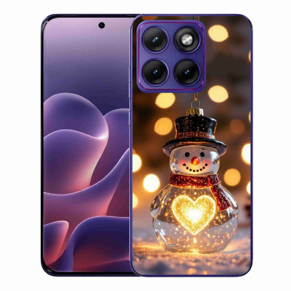 Gélový kryt mmCase na Motorola Edge 70 Fusion - svietiaci vianočný snehuliak