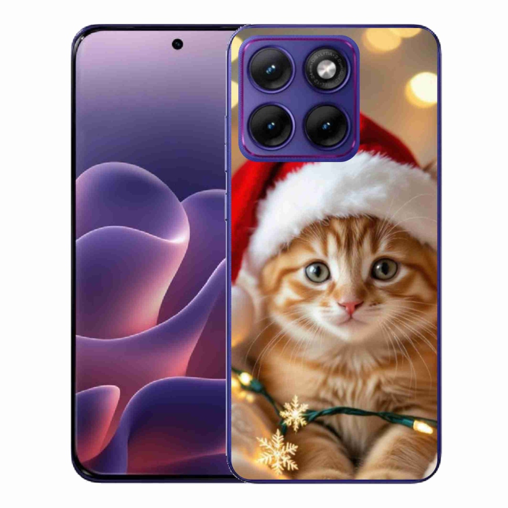Gélový kryt mmCase na Motorola Edge 70 Fusion - vianočné mačiatko