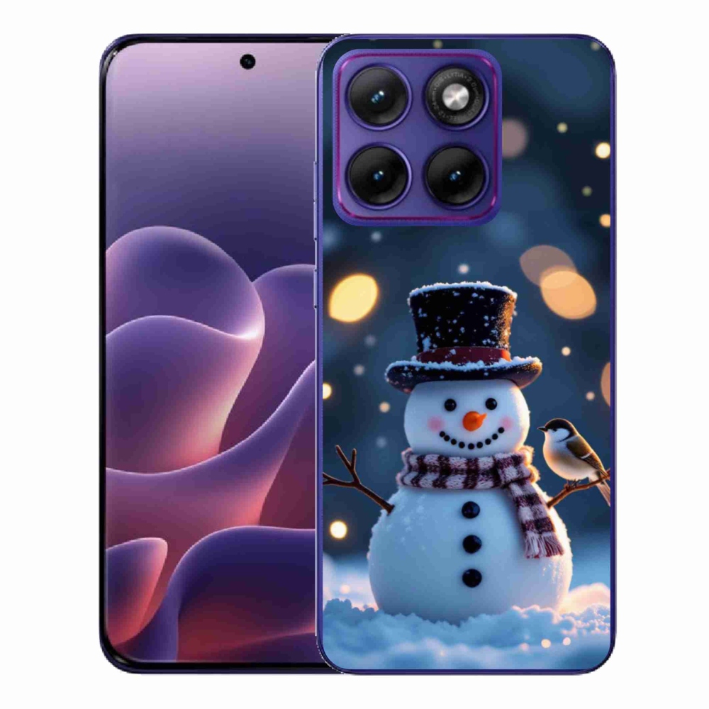 Gélový kryt mmCase na Motorola Edge 70 Fusion - vianočný snehuliak