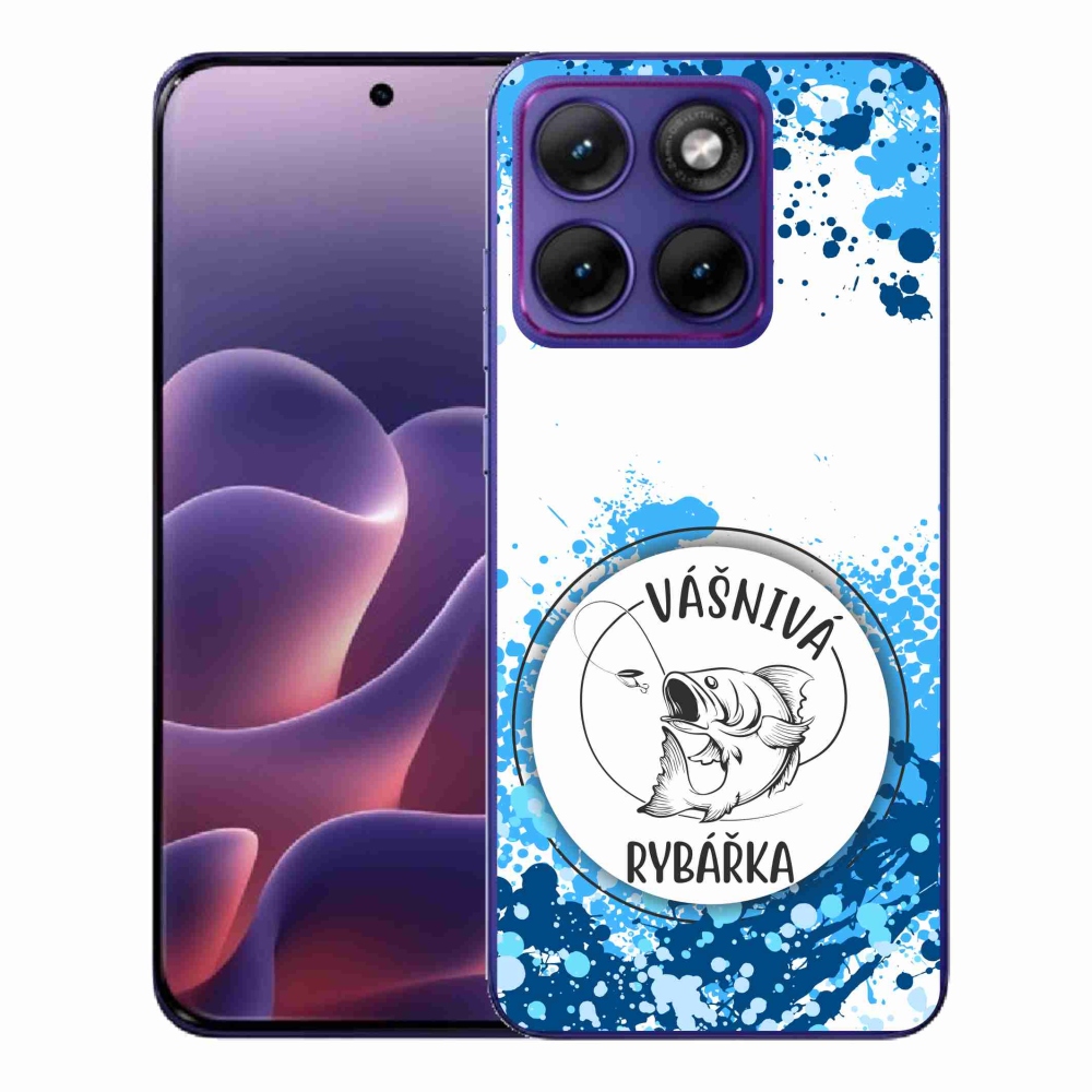 Gélový kryt mmCase na Motorola Edge 70 Fusion - vášnivá rybárka biele pozadie