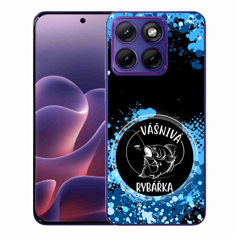 Gélový kryt mmCase na Motorola Edge 70 Fusion - vášnivá rybárka čierne pozadie