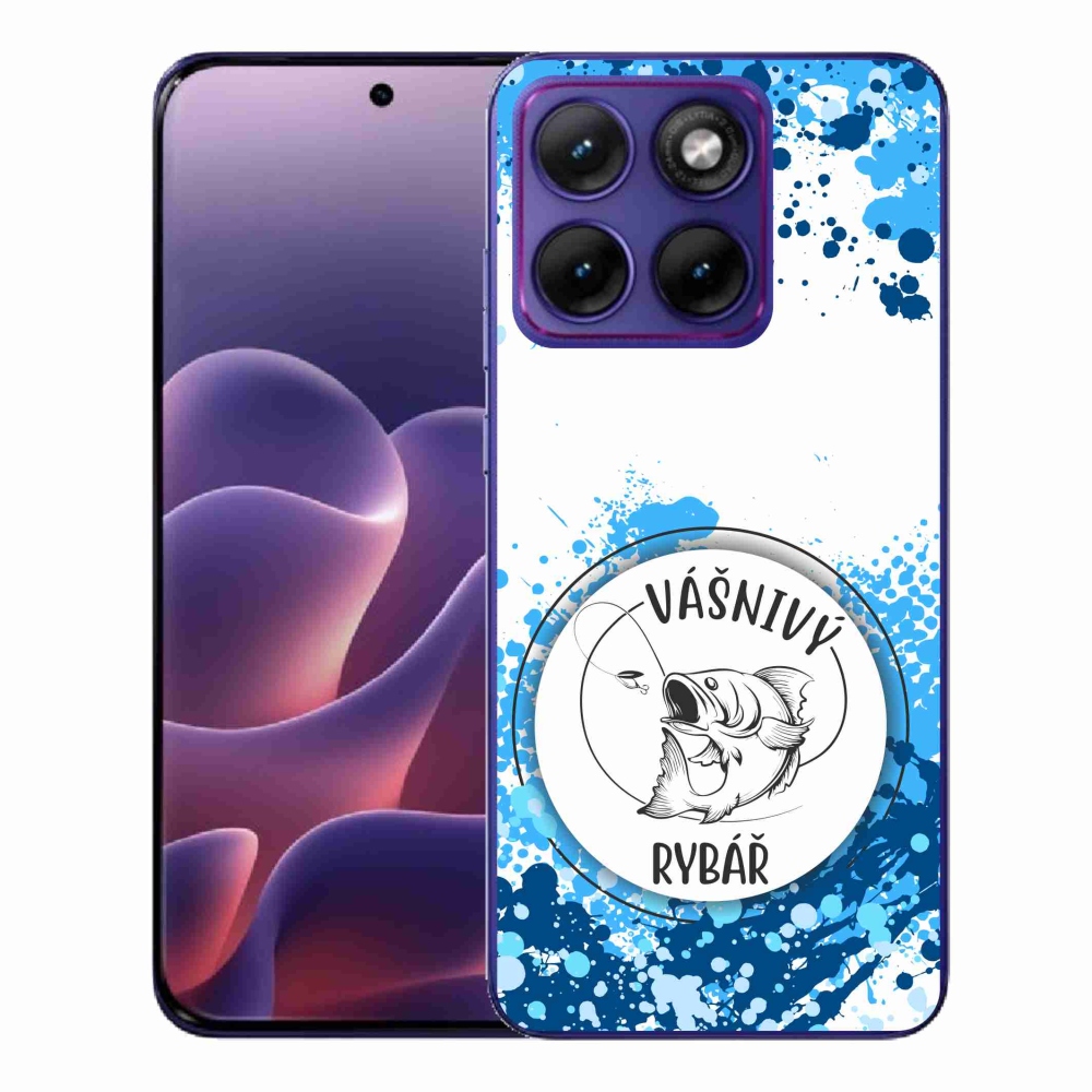 Gélový kryt mmCase na Motorola Edge 70 Fusion - vášnivý rybár biele pozadie
