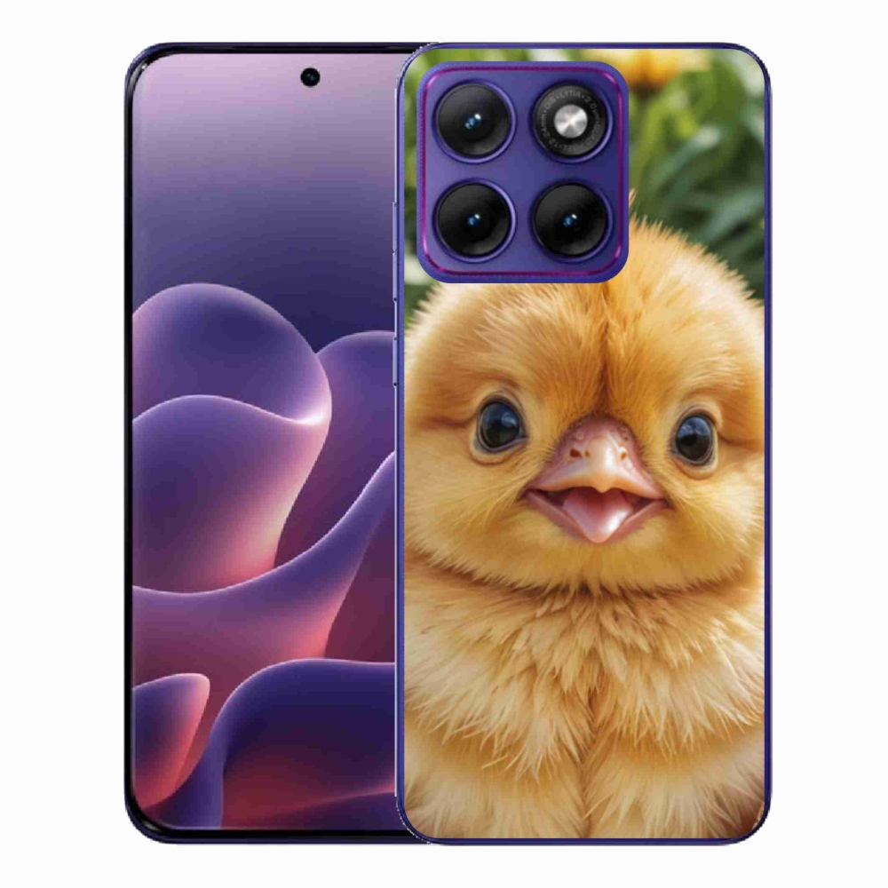 Gélový kryt mmCase na Motorola Edge 70 Fusion - veselé kuriatko