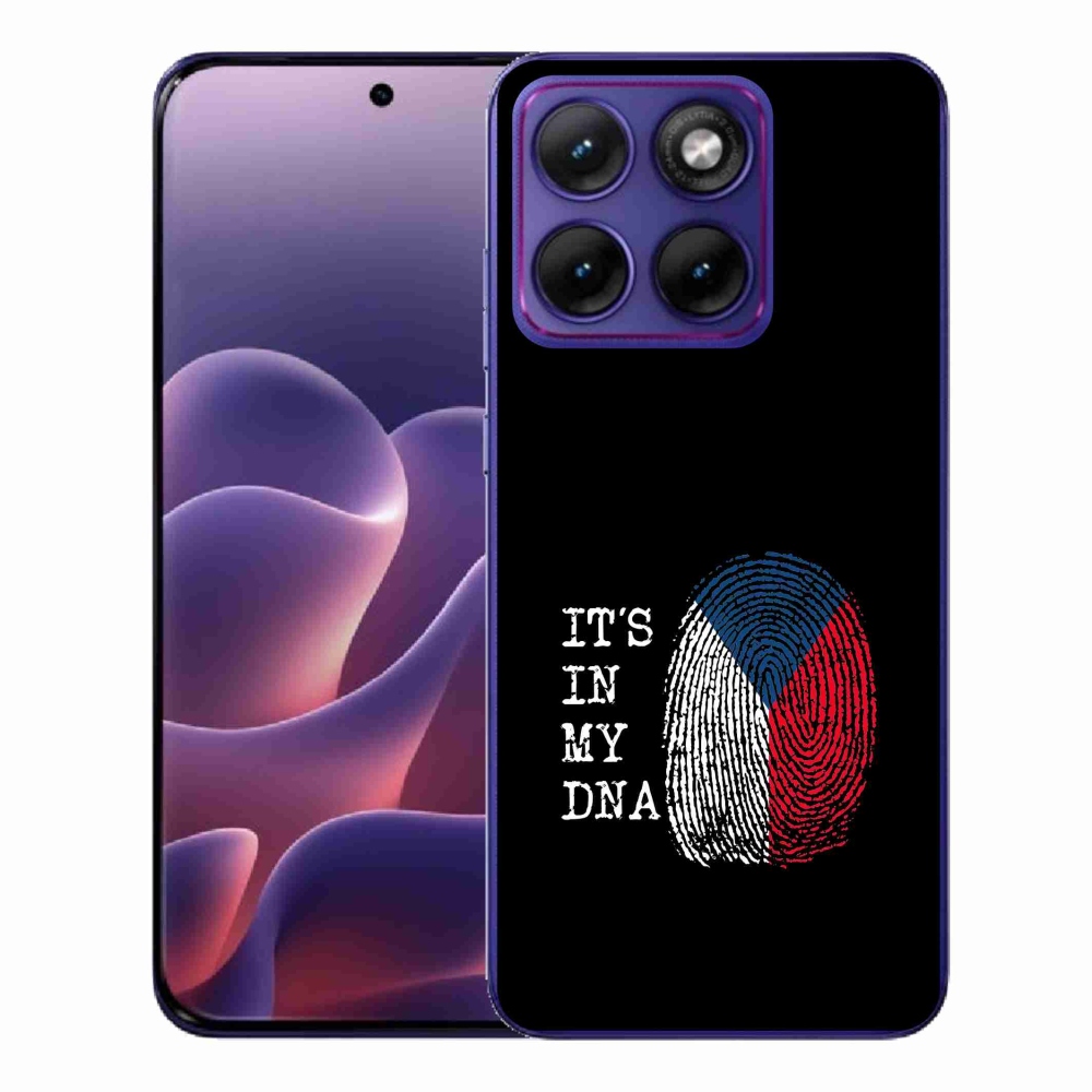 Gélový kryt mmCase na Motorola Edge 70 Fusion - vlajka odtlačok prsta čierne pozadie