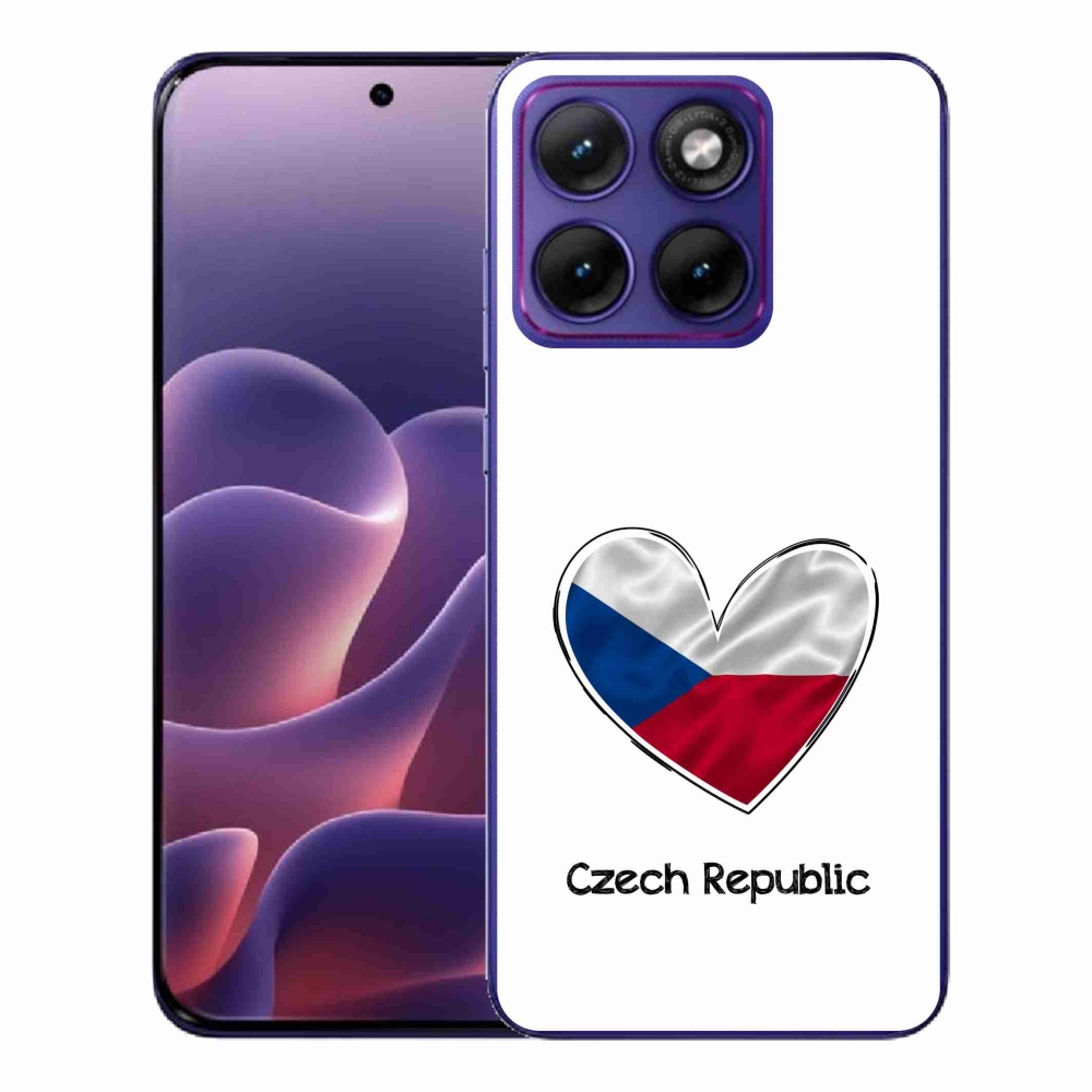 Gélový kryt mmCase na Motorola Edge 70 Fusion - vlajka srdca biele pozadie