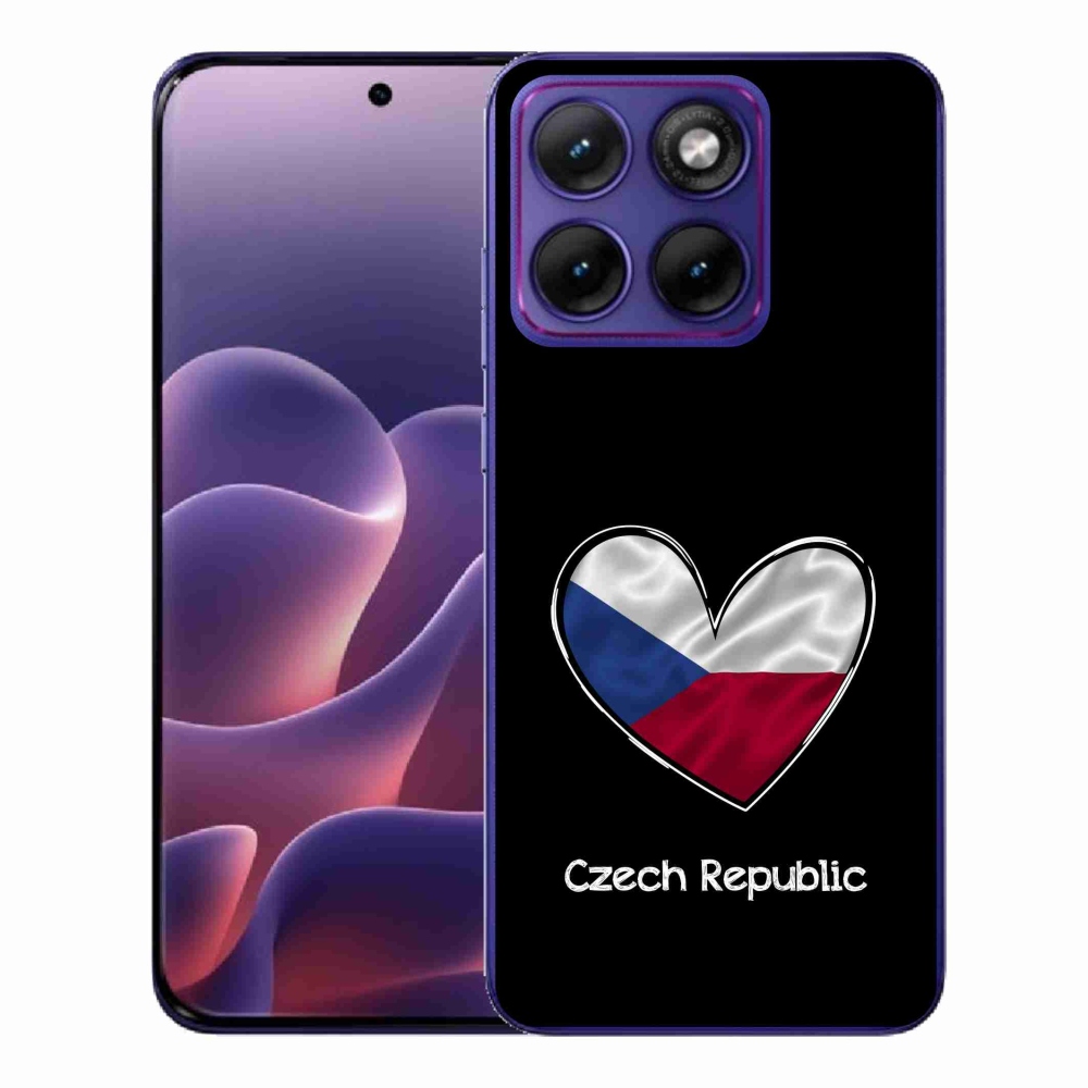 Gélový kryt mmCase na Motorola Edge 70 Fusion - vlajka srdca čierne pozadie