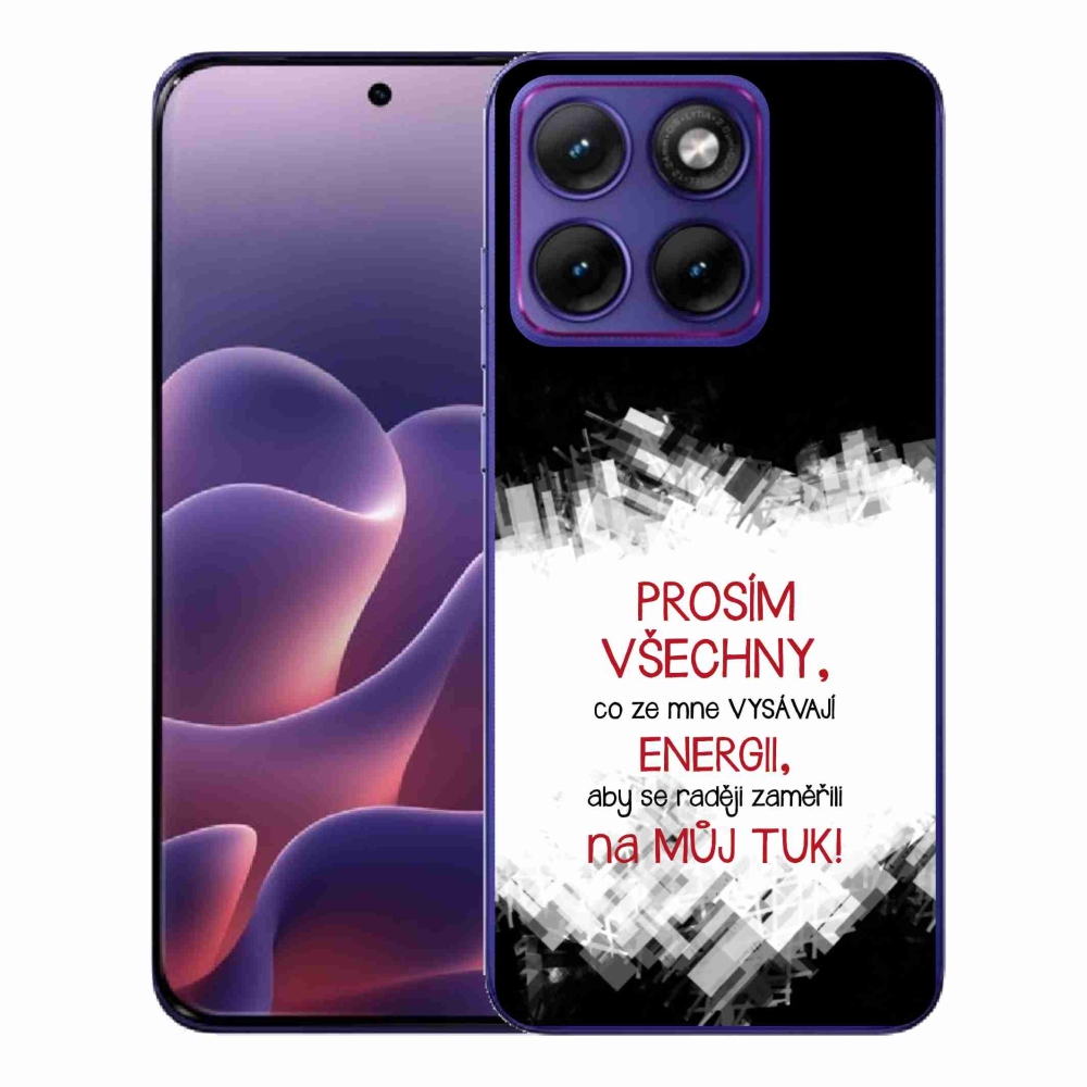 Gélový kryt mmCase na Motorola Edge 70 Fusion - vtipný text 1 červený